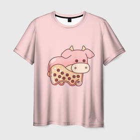 Мужская футболка 3D с принтом Стеклянная свинка в Кировске, 100% полиэфир | прямой крой, круглый вырез горловины, длина до линии бедер | животное | звери | свинья | стеклянная свинка | фигурка