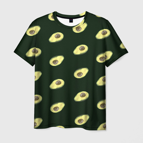 Мужская футболка 3D с принтом Авокадо в Курске, 100% полиэфир | прямой крой, круглый вырез горловины, длина до линии бедер | low poly avocado | авокадо | авокадо с косточкой | растение | фрукт