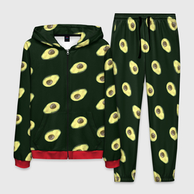 Мужской костюм 3D с принтом Авокадо в Петрозаводске, 100% полиэстер | Манжеты и пояс оформлены тканевой резинкой, двухслойный капюшон со шнурком для регулировки, карманы спереди | low poly avocado | авокадо | авокадо с косточкой | растение | фрукт