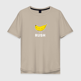 Мужская футболка хлопок Oversize с принтом RUSH BANANA в Новосибирске, 100% хлопок | свободный крой, круглый ворот, “спинка” длиннее передней части | 16 | banan | banana | counterstrike | csgo | global offensive | memes | online | rush | source | банана | ксго | раш