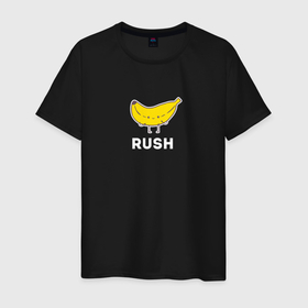 Мужская футболка хлопок с принтом RUSH BANANA , 100% хлопок | прямой крой, круглый вырез горловины, длина до линии бедер, слегка спущенное плечо. | 16 | banan | banana | counterstrike | csgo | global offensive | memes | online | rush | source | банана | ксго | раш
