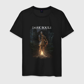 Мужская футболка хлопок с принтом Dark Souls Remastered в Белгороде, 100% хлопок | прямой крой, круглый вырез горловины, длина до линии бедер, слегка спущенное плечо. | Тематика изображения на принте: black sun | bonfire | dark souls | dark souls 3 | dark souls logo | ds 3 | game | praise the sun | souls | sun | you died | восславь солнце | дарк соулз | дарк соулс | дарк соулс лого | дс 3 | игра | солнце | темная душа | темные души | чер