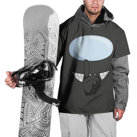 Накидка на куртку 3D с принтом AMONG US BLACK IMPOSTOR в Тюмени, 100% полиэстер |  | purple | астронавт | мем | розовый | самозванец | трендовый | эмонг ас | яркий