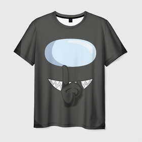 Мужская футболка 3D с принтом AMONG US BLACK IMPOSTOR в Тюмени, 100% полиэфир | прямой крой, круглый вырез горловины, длина до линии бедер | purple | астронавт | мем | розовый | самозванец | трендовый | эмонг ас | яркий