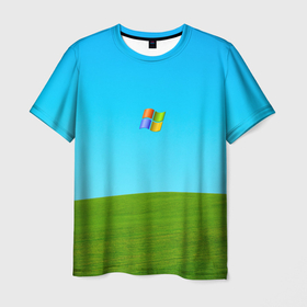 Мужская футболка 3D с принтом Windows XP , 100% полиэфир | прямой крой, круглый вырез горловины, длина до линии бедер | win | windows | xp | вин | икспи | хп