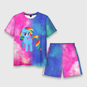 Мужской костюм с шортами 3D с принтом Радуга Дэш ,  |  | baby | girl | horse | kawaii | luna | my little pony | princess | rainbow | rainbow dash | девочкам | девочки | детям | единорог | животные | кавайный | конь | лошадь | луна | малыш | облака | пегас | пинки пай | пони | радуга дэш