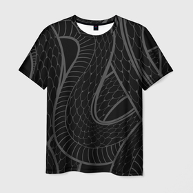 Мужская футболка 3D с принтом Змеиная шкура в Тюмени, 100% полиэфир | прямой крой, круглый вырез горловины, длина до линии бедер | змея | скин | узор | чешуя
