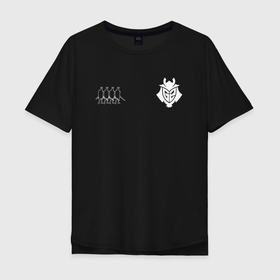 Мужская футболка хлопок Oversize с принтом G2 | Samurai collection (2021 22) в Санкт-Петербурге, 100% хлопок | свободный крой, круглый ворот, “спинка” длиннее передней части | 0x000000123 | g2 | gamers2 | kennys | niko