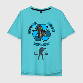 Мужская футболка хлопок Oversize с принтом Defuse в Тюмени, 100% хлопок | свободный крой, круглый ворот, “спинка” длиннее передней части | counter strike | cs | game | арт | графика | игры