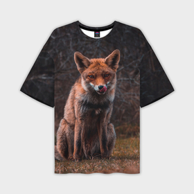 Мужская футболка oversize 3D с принтом Хищная лисица в Санкт-Петербурге,  |  | fox | foxy | животное | звери | лиса | лисенок | лисичка | милая | рыжая | фокс
