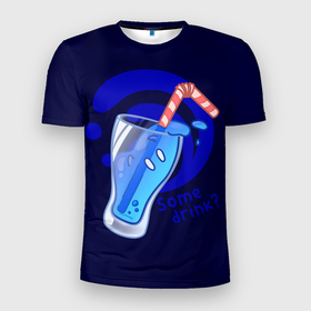 Мужская футболка 3D спортивная с принтом Slime drink в Белгороде, 100% полиэстер с улучшенными характеристиками | приталенный силуэт, круглая горловина, широкие плечи, сужается к линии бедра | drink | genshin | genshin impact | slime | геншин | геншин импакт | гидро | коктейл | слайм