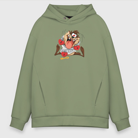 Мужское худи Oversize хлопок с принтом Looney Tunes в городе Новоалтайск, френч-терри — 70% хлопок, 30% полиэстер. Мягкий теплый начес внутри —100% хлопок | боковые карманы, эластичные манжеты и нижняя кромка, капюшон на магнитной кнопке | 14 февраля | looney tunes | vdkimel | warner bros | день святого валентина