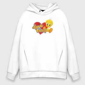 Мужское худи Oversize хлопок с принтом Looney Tunes в городе Новоалтайск, френч-терри — 70% хлопок, 30% полиэстер. Мягкий теплый начес внутри —100% хлопок | боковые карманы, эластичные манжеты и нижняя кромка, капюшон на магнитной кнопке | 14 февраля | looney tunes | vdkimel | warner bros | день святого валентина