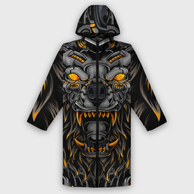 Дождевик унисекс 3D с принтом Хищный лев киборг в городе Новоалтайск,  |  | art | cyber | lion | mechanical | арт | кибер | лев | механический | монстр | робот