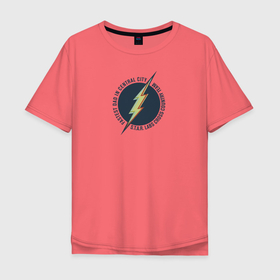 Мужская футболка хлопок Oversize с принтом Flash , 100% хлопок | свободный крой, круглый ворот, “спинка” длиннее передней части | 23 февраля | flash | vdkimel | день защитника отечества | флэш