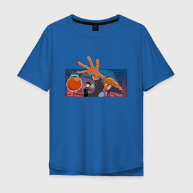 Мужская футболка хлопок Oversize с принтом Моб Психо 100 в Новосибирске, 100% хлопок | свободный крой, круглый ворот, “спинка” длиннее передней части | anime | mob psycho 100 | аниме | анимэ | артатака | моб | моб психо 100 | сигэо кагэяма | цубоми | шигео