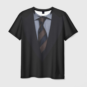 Мужская футболка 3D с принтом Смокинг в Екатеринбурге, 100% полиэфир | прямой крой, круглый вырез горловины, длина до линии бедер | мужчинам | популярное | свадебные смокинги и платья | свадьба | смокинг