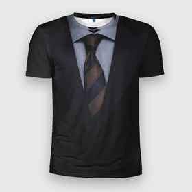 Мужская футболка 3D спортивная с принтом Смокинг в Рязани, 100% полиэстер с улучшенными характеристиками | приталенный силуэт, круглая горловина, широкие плечи, сужается к линии бедра | мужчинам | популярное | свадебные смокинги и платья | свадьба | смокинг
