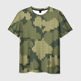 Мужская футболка 3D с принтом вязаный принт милитари в Тюмени, 100% полиэфир | прямой крой, круглый вырез горловины, длина до линии бедер | 23 февраля | армейские | все | милитари | мужчине | силовые структуры