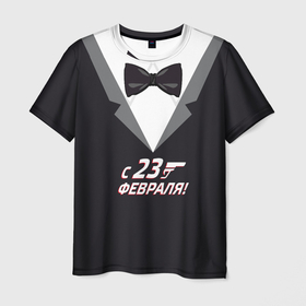 Мужская футболка 3D с принтом агент 007 в Санкт-Петербурге, 100% полиэфир | прямой крой, круглый вырез горловины, длина до линии бедер | 23 февраля | армейские | все | милитари | мужчине | силовые структуры