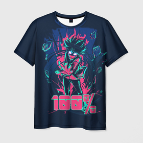 Мужская футболка 3D с принтом Моб Психо 100 , 100% полиэфир | прямой крой, круглый вырез горловины, длина до линии бедер | anime | mob psycho 100 | аниме | анимэ | артатака | моб | моб психо 100 | сигэо кагэяма | цубоми | шигео