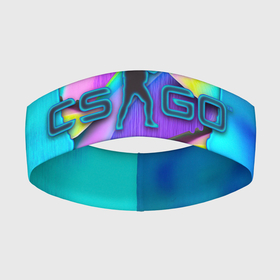 Повязка на голову 3D с принтом CS GO   Blue Gem 2 | Cиний Драгоценный камень в Санкт-Петербурге,  |  | counter strike | cs go | neon | контра | неон