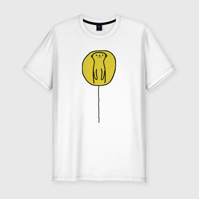 Мужская футболка хлопок Slim с принтом СУСЛИК в Екатеринбурге, 92% хлопок, 8% лайкра | приталенный силуэт, круглый вырез ворота, длина до линии бедра, короткий рукав | воздушный шарик | воздушный шарик с зверьком. | жёлтое пятно | солнце встаёт | сурок | суслик