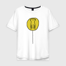 Мужская футболка хлопок Oversize с принтом СУСЛИК в Новосибирске, 100% хлопок | свободный крой, круглый ворот, “спинка” длиннее передней части | воздушный шарик | воздушный шарик с зверьком. | жёлтое пятно | солнце встаёт | сурок | суслик