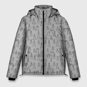 Мужская зимняя куртка 3D с принтом шахматы в Санкт-Петербурге, верх — 100% полиэстер; подкладка — 100% полиэстер; утеплитель — 100% полиэстер | длина ниже бедра, свободный силуэт Оверсайз. Есть воротник-стойка, отстегивающийся капюшон и ветрозащитная планка. 

Боковые карманы с листочкой на кнопках и внутренний карман на молнии. | bishop | chess pieces | game | king | knight | pattern | pawn | queen | rook | sport | texture | король | ладья | паттерн | пешка | текстура | ферзь | шахматные фигуры