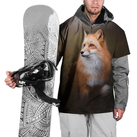 Накидка на куртку 3D с принтом Лиса-охотница в Тюмени, 100% полиэстер |  | fox | foxy | животное | звери | лиса | лисенок | лисичка | милая | рыжая | фокс