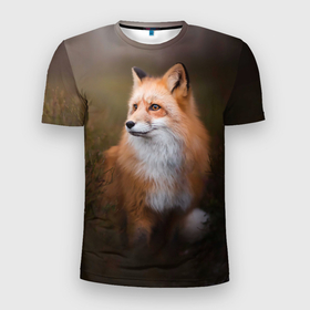 Мужская футболка 3D спортивная с принтом Лиса-охотница , 100% полиэстер с улучшенными характеристиками | приталенный силуэт, круглая горловина, широкие плечи, сужается к линии бедра | fox | foxy | животное | звери | лиса | лисенок | лисичка | милая | рыжая | фокс