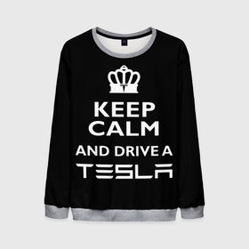 Мужской свитшот 3D с принтом Drive a Tesla! в Екатеринбурге, 100% полиэстер с мягким внутренним слоем | круглый вырез горловины, мягкая резинка на манжетах и поясе, свободная посадка по фигуре | auto | model s | sport | tesla | авто | автомобиль | водитель | гонки | гонщик | король | корона | крутая | крутой | купить | лого | логотип | маск | машина | модель | спорт | тачка | тесла | тесло | электромобиль