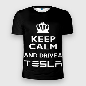 Мужская футболка 3D спортивная с принтом Drive a Tesla! в Санкт-Петербурге, 100% полиэстер с улучшенными характеристиками | приталенный силуэт, круглая горловина, широкие плечи, сужается к линии бедра | Тематика изображения на принте: auto | model s | sport | tesla | авто | автомобиль | водитель | гонки | гонщик | король | корона | крутая | крутой | купить | лого | логотип | маск | машина | модель | спорт | тачка | тесла | тесло | электромобиль