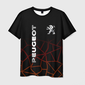 Мужская футболка 3D с принтом PEUGEOT в Екатеринбурге, 100% полиэфир | прямой крой, круглый вырез горловины, длина до линии бедер | Тематика изображения на принте: auto | boy | car | machine | peugeot | автомобили | логотипы автомобилей | машина | мужчинам | пежо | тачки | тюнинг | французские автомобили