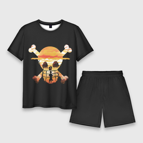 Мужской костюм с шортами 3D с принтом логотип One piece ,  |  | anime | one piece | аниме | анимэ | большой куш | ван пис | король пиратов | луффи | пират | пираты | пираты соломенной шляпы | рыжий шанкс | эйтиро одо