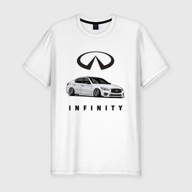 Мужская футболка хлопок Slim с принтом Infinfity Car , 92% хлопок, 8% лайкра | приталенный силуэт, круглый вырез ворота, длина до линии бедра, короткий рукав | car | infinity | автомобиль | инфинити | тачка | финик