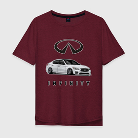Мужская футболка хлопок Oversize с принтом Infinfity Car в Петрозаводске, 100% хлопок | свободный крой, круглый ворот, “спинка” длиннее передней части | car | infinity | автомобиль | инфинити | тачка | финик