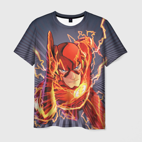 Мужская футболка 3D с принтом The Flash , 100% полиэфир | прямой крой, круглый вырез горловины, длина до линии бедер | barry allen | the flash | vdzabma | барри аллен | флэш