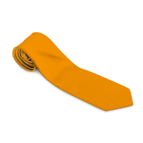 Галстук 3D с принтом Цвет Шафран (без рисунка) в Новосибирске, 100% полиэстер | Длина 148 см; Плотность 150-180 г/м2 | Тематика изображения на принте: без рисунка | горчичный | желто оранжевый тон | желтый | модные цвета 2020 | оранжевый | рыжий | сочный цвет | цвет 2020 | шафран | яркие цвета
