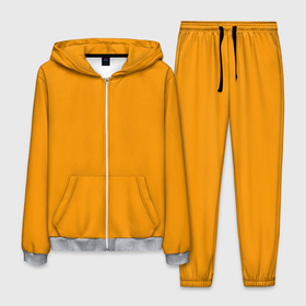 Мужской костюм 3D с принтом Цвет Шафран (без рисунка) в Петрозаводске, 100% полиэстер | Манжеты и пояс оформлены тканевой резинкой, двухслойный капюшон со шнурком для регулировки, карманы спереди | без рисунка | горчичный | желто оранжевый тон | желтый | модные цвета 2020 | оранжевый | рыжий | сочный цвет | цвет 2020 | шафран | яркие цвета