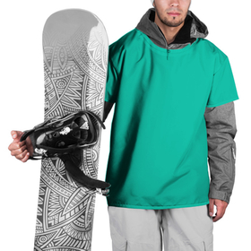 Накидка на куртку 3D с принтом Бискайский зеленый без рисунка , 100% полиэстер |  | Тематика изображения на принте: 2020 года | biscay | biscay green | panton vesna | pantone | бирюзовый | бискайский залив | бискайский зеленый | весна лето | зеленый | модные цвета | цвет 2020 года