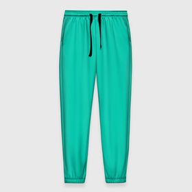 Мужские брюки 3D с принтом Бискайский зеленый без рисунка , 100% полиэстер | манжеты по низу, эластичный пояс регулируется шнурком, по бокам два кармана без застежек, внутренняя часть кармана из мелкой сетки | 2020 года | biscay | biscay green | panton vesna | pantone | бирюзовый | бискайский залив | бискайский зеленый | весна лето | зеленый | модные цвета | цвет 2020 года