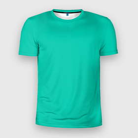 Мужская футболка 3D спортивная с принтом Бискайский зеленый без рисунка в Белгороде, 100% полиэстер с улучшенными характеристиками | приталенный силуэт, круглая горловина, широкие плечи, сужается к линии бедра | 2020 года | biscay | biscay green | panton vesna | pantone | бирюзовый | бискайский залив | бискайский зеленый | весна лето | зеленый | модные цвета | цвет 2020 года