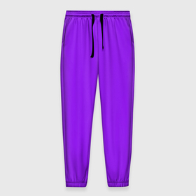 Мужские брюки 3D с принтом Фиолетовый в Екатеринбурге, 100% полиэстер | манжеты по низу, эластичный пояс регулируется шнурком, по бокам два кармана без застежек, внутренняя часть кармана из мелкой сетки | geometry | neon | purple | texture | один тон | однотон | текстура | фиолетовый