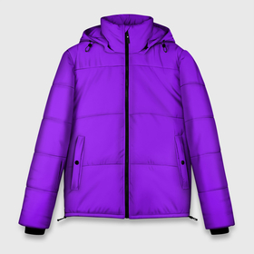 Мужская зимняя куртка 3D с принтом Фиолетовый в Белгороде, верх — 100% полиэстер; подкладка — 100% полиэстер; утеплитель — 100% полиэстер | длина ниже бедра, свободный силуэт Оверсайз. Есть воротник-стойка, отстегивающийся капюшон и ветрозащитная планка. 

Боковые карманы с листочкой на кнопках и внутренний карман на молнии. | Тематика изображения на принте: geometry | neon | purple | texture | один тон | однотон | текстура | фиолетовый
