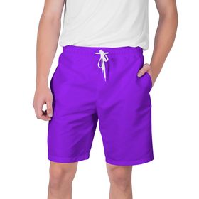 Мужские шорты 3D с принтом Фиолетовый в Белгороде,  полиэстер 100% | прямой крой, два кармана без застежек по бокам. Мягкая трикотажная резинка на поясе, внутри которой широкие завязки. Длина чуть выше колен | geometry | neon | purple | texture | один тон | однотон | текстура | фиолетовый