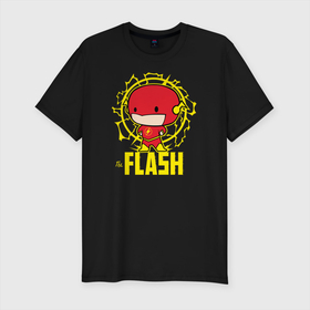 Мужская футболка хлопок Slim с принтом The Flash в Курске, 92% хлопок, 8% лайкра | приталенный силуэт, круглый вырез ворота, длина до линии бедра, короткий рукав | Тематика изображения на принте: barry allen | the flash | vdzabma | барри аллен | флэш
