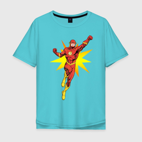 Мужская футболка хлопок Oversize с принтом The Flash , 100% хлопок | свободный крой, круглый ворот, “спинка” длиннее передней части | barry allen | the flash | vdzabma | барри аллен | флэш