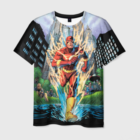 Мужская футболка 3D с принтом The Flash в Новосибирске, 100% полиэфир | прямой крой, круглый вырез горловины, длина до линии бедер | barry allen | the flash | vdzabma | барри аллен | флэш