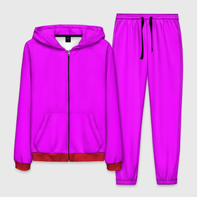 Мужской костюм 3D с принтом Маджента (без рисунка) в Белгороде, 100% полиэстер | Манжеты и пояс оформлены тканевой резинкой, двухслойный капюшон со шнурком для регулировки, карманы спереди | маджента | однотонный | пурпурный | розовый | фиолетовый | фуксия | цвет